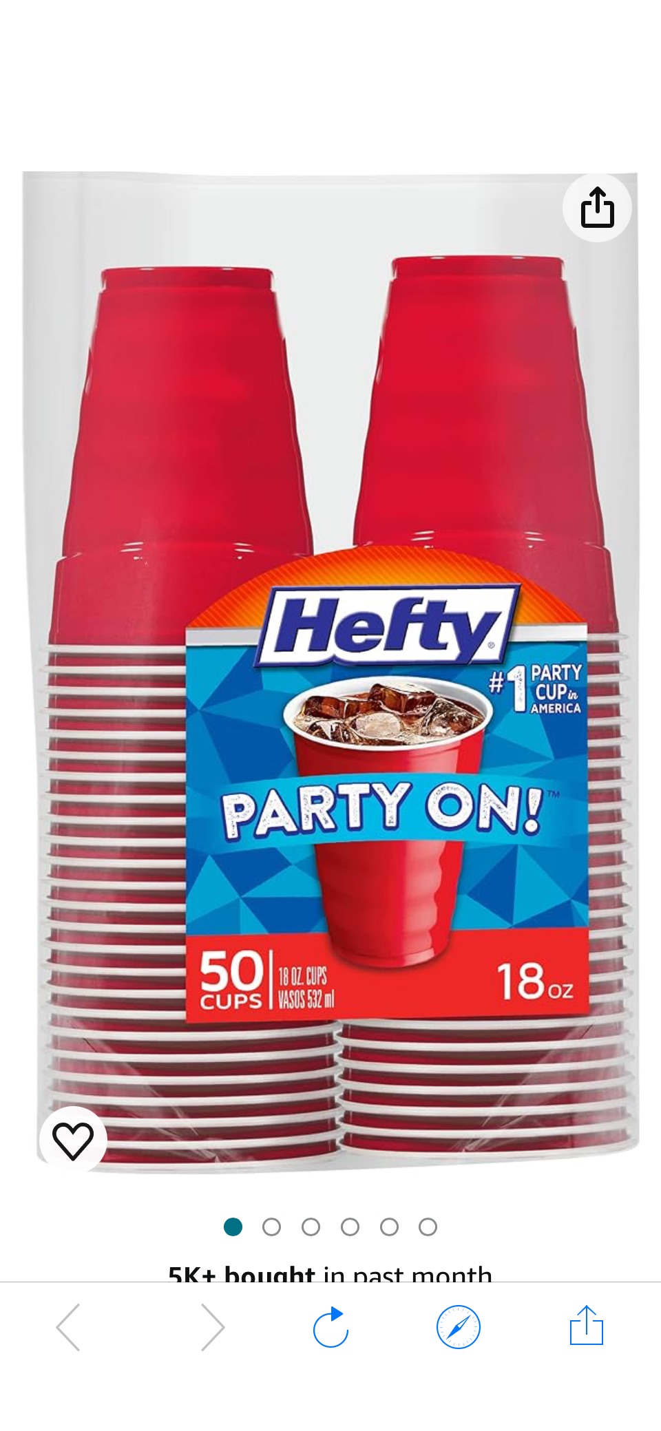 Amazon.com: Hefty Party On Disposable Plastic Cups, Red, 18 Ounce, 50 Count : Health & Household