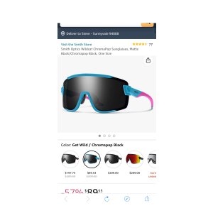 $89.53 Amazon.com: Smith Optics Wildcat ChromaPop Sunglasses, Get Wild/Chromapop Black, One Size : Clothing, Shoes & Jewelry为