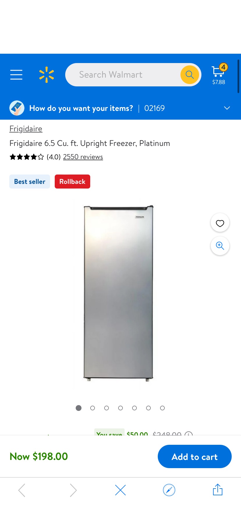 Frigidaire 6.5 Cu. ft. Upright Freezer, Platinum - Walmart.com