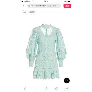 $267.75 Alice + Olivia Yazmin Puff Sleeve Eyelet Lace Dress | SaksFifthAvenue镂空裙