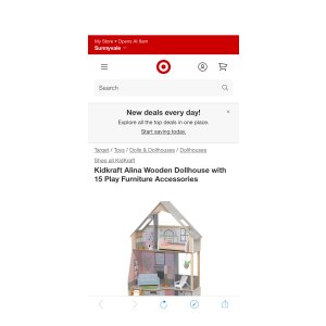$50 Kidkraft Alina Wooden Dollhouse With 15 Play Furniture 我Accessories : Target