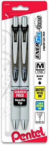 EnerGel Pearl RTX Retractable Gel Pen, 0.7mm Needle Tip, 2 Pack
