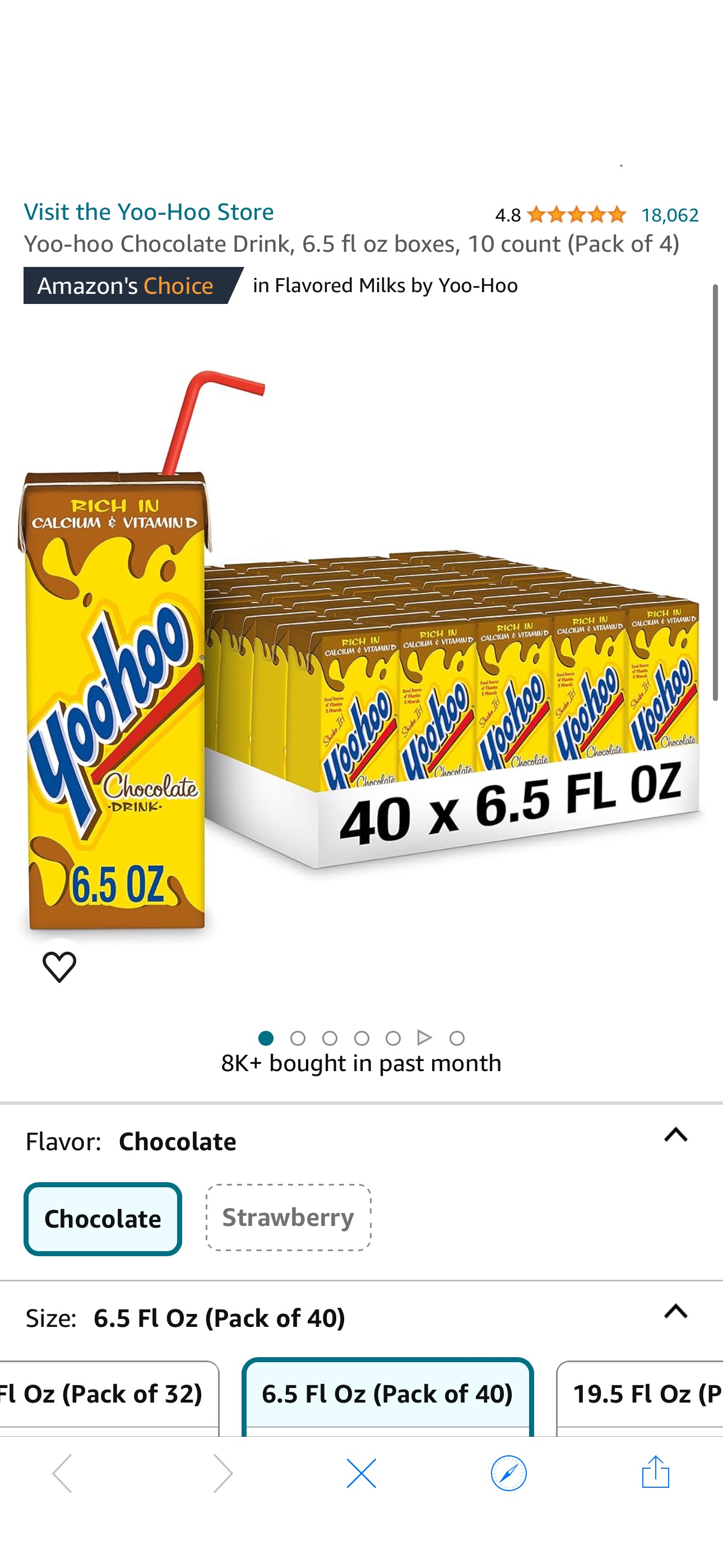 Amazon.com : Yoo-hoo Chocolate Drink, 6.5 fl oz boxes, 10 count (Pack of 4) : Beverages : Everything Else