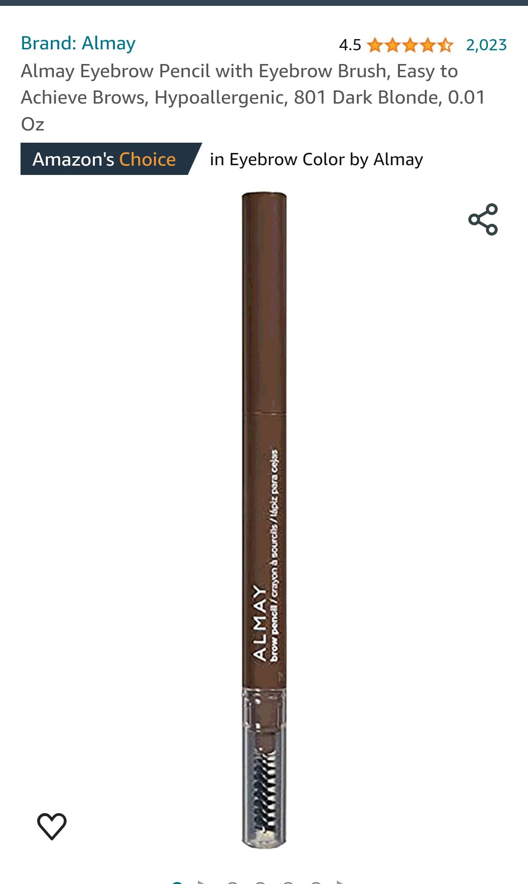 Amazon.com : Almay Eyebrow Pencil with Eyebrow Brush, Easy to Achieve Brows, Hypoallergenic, 801 Dark Blonde, 0.01 Oz : Beauty & Personal Care