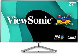 Amazon.com: ViewSonic VX2776-4K-MHDU 27 Inch 4K IPS Monitor with Ultra HD Resolution, 65W USB C, HDR10 Content Support, Thin Bezels, HDMI and DisplayPort, Black : Electronics