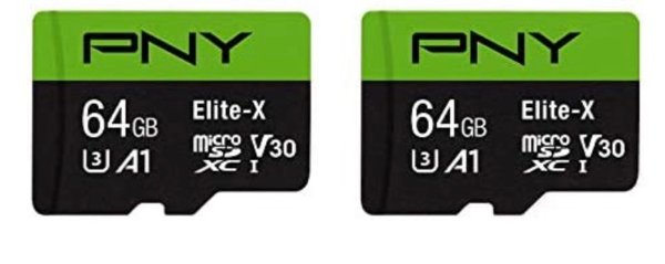 64GB Elite-X Class 10 U3 V30 microSDXC Flash Memory Card 2-Pack