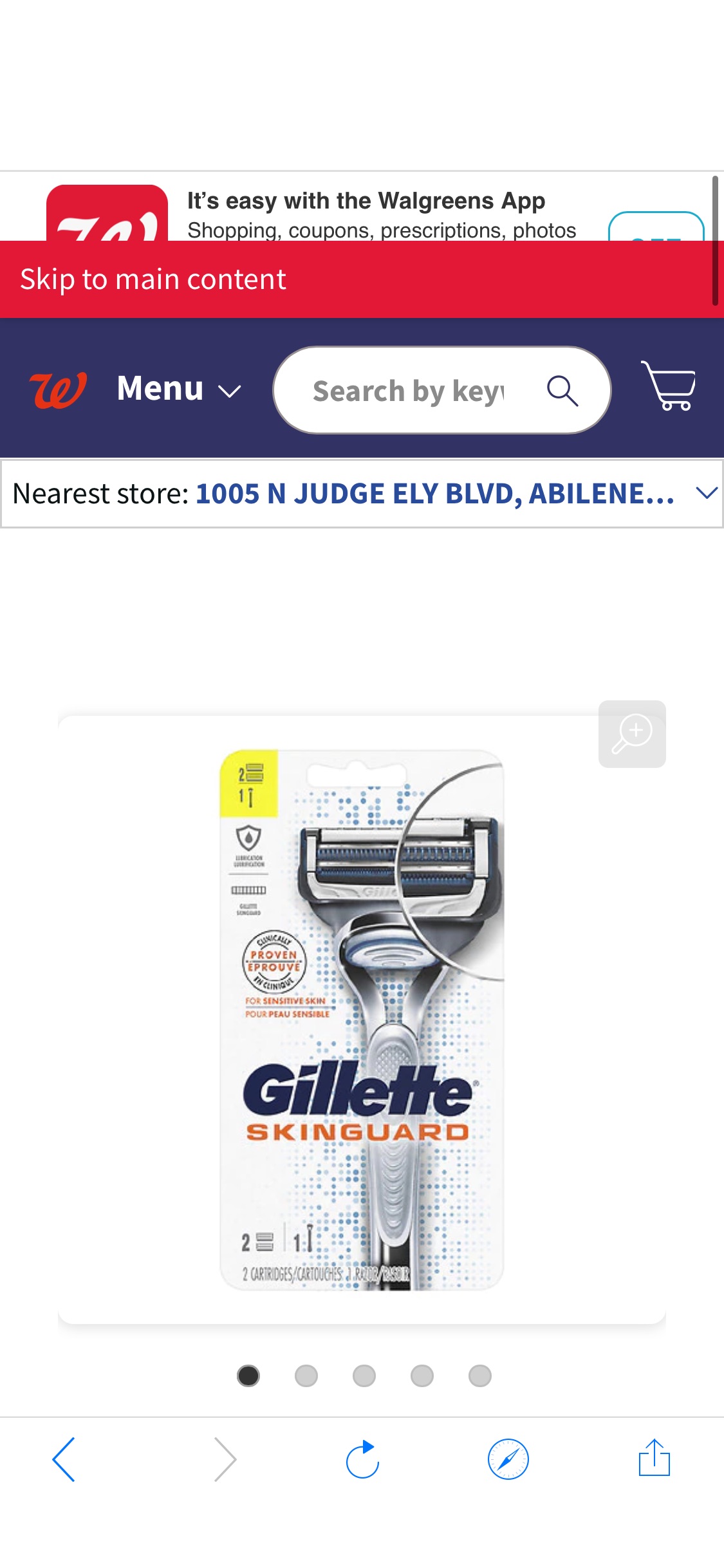 Gillette护肤剃须刀+2补充刀片套装