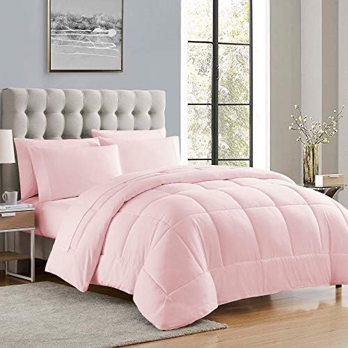 Amazon.com: Italian Luxury King/Cal King Comforter - 2100 Series Blanket, Down Alternative Insert w/ Corner Tabs - Home Bedding - 104"x98" Pink : Home & Kitchen