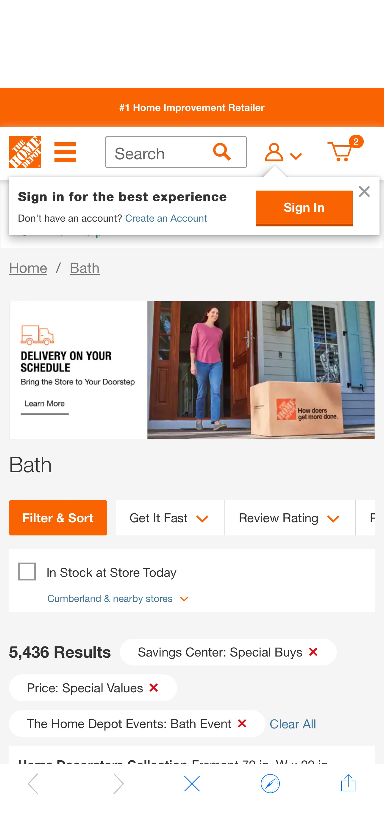Bath Event - Special Buys - Special Values - Bath - The Home Depot 低至五折