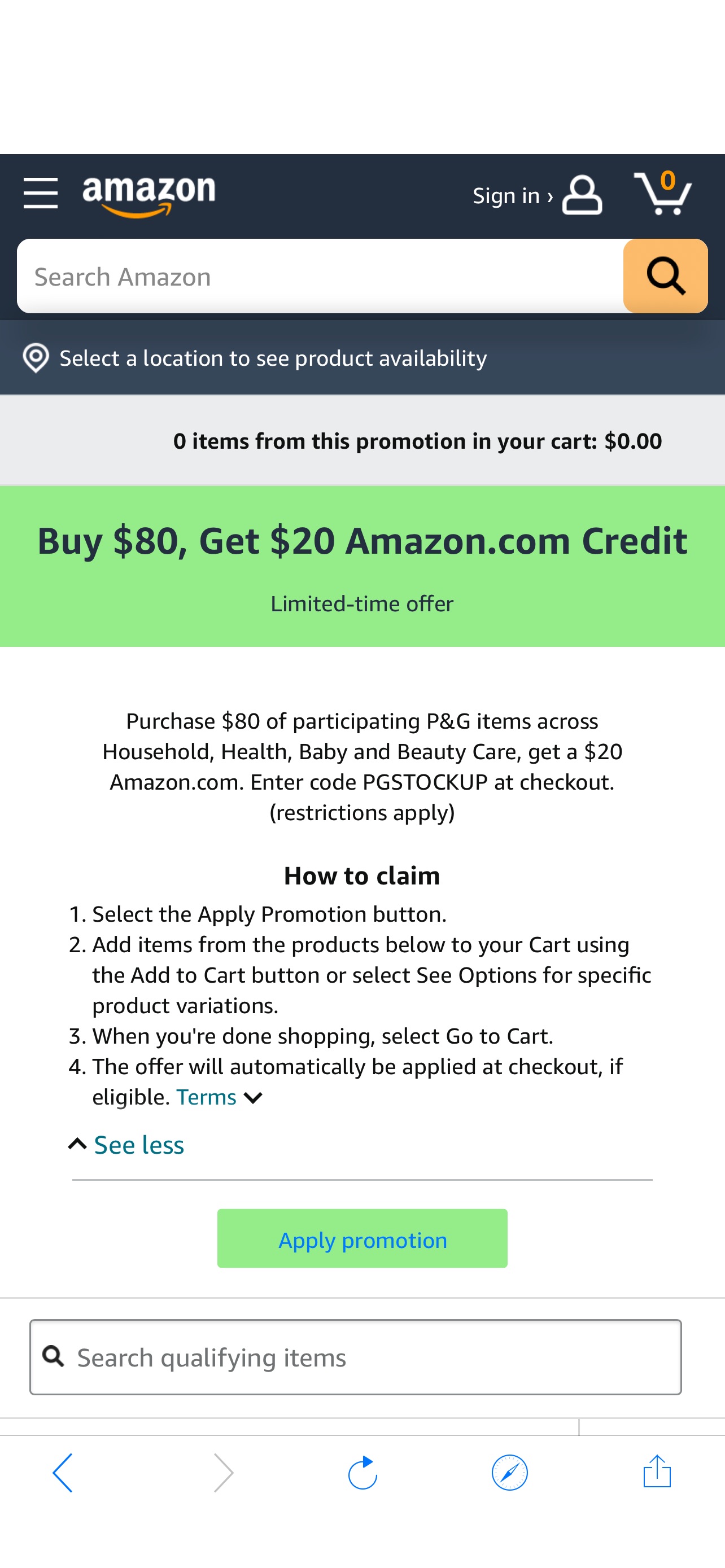 Amazon.com: Buy $80, Get $20 Amazon.com Credit promotion