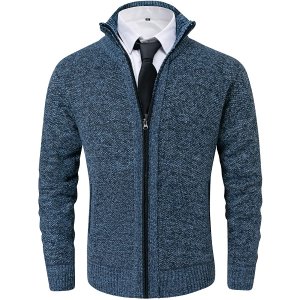 $15 Amazon :Vcansion Men s Classic Slim Soft Thick Knitted Cardigan Sweaters Long Sleeve Full Zip加厚针织开衫