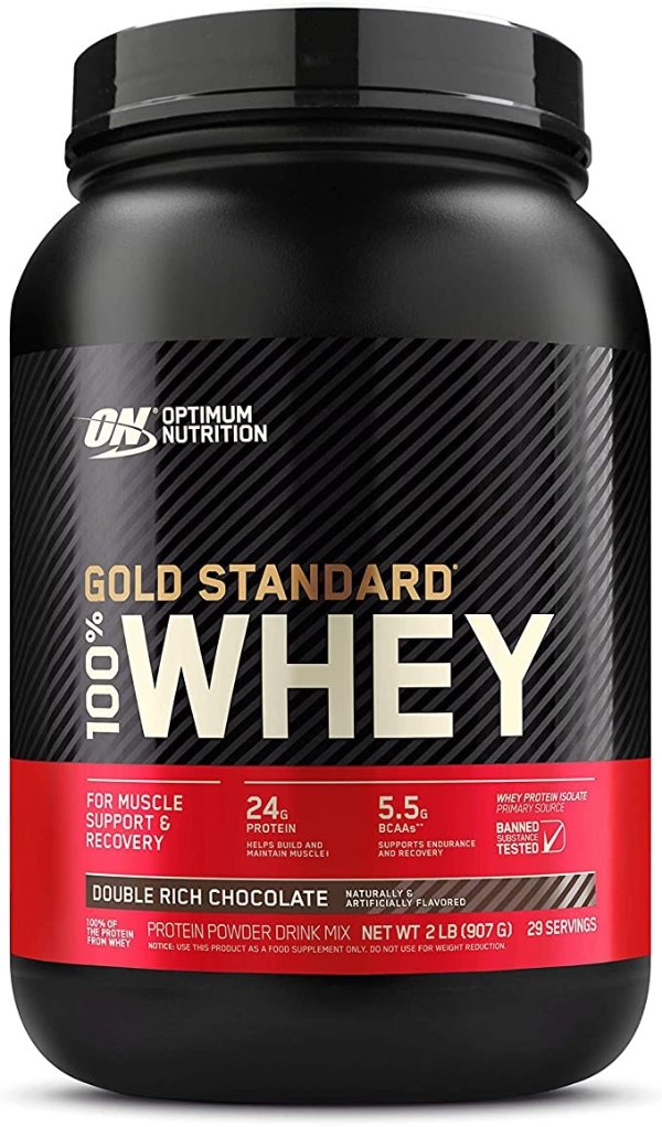 Optimum Nutrition Gold Standard 100% Whey Protein Powder, Double Rich Chocolate 2 Pound (Packaging May Vary)