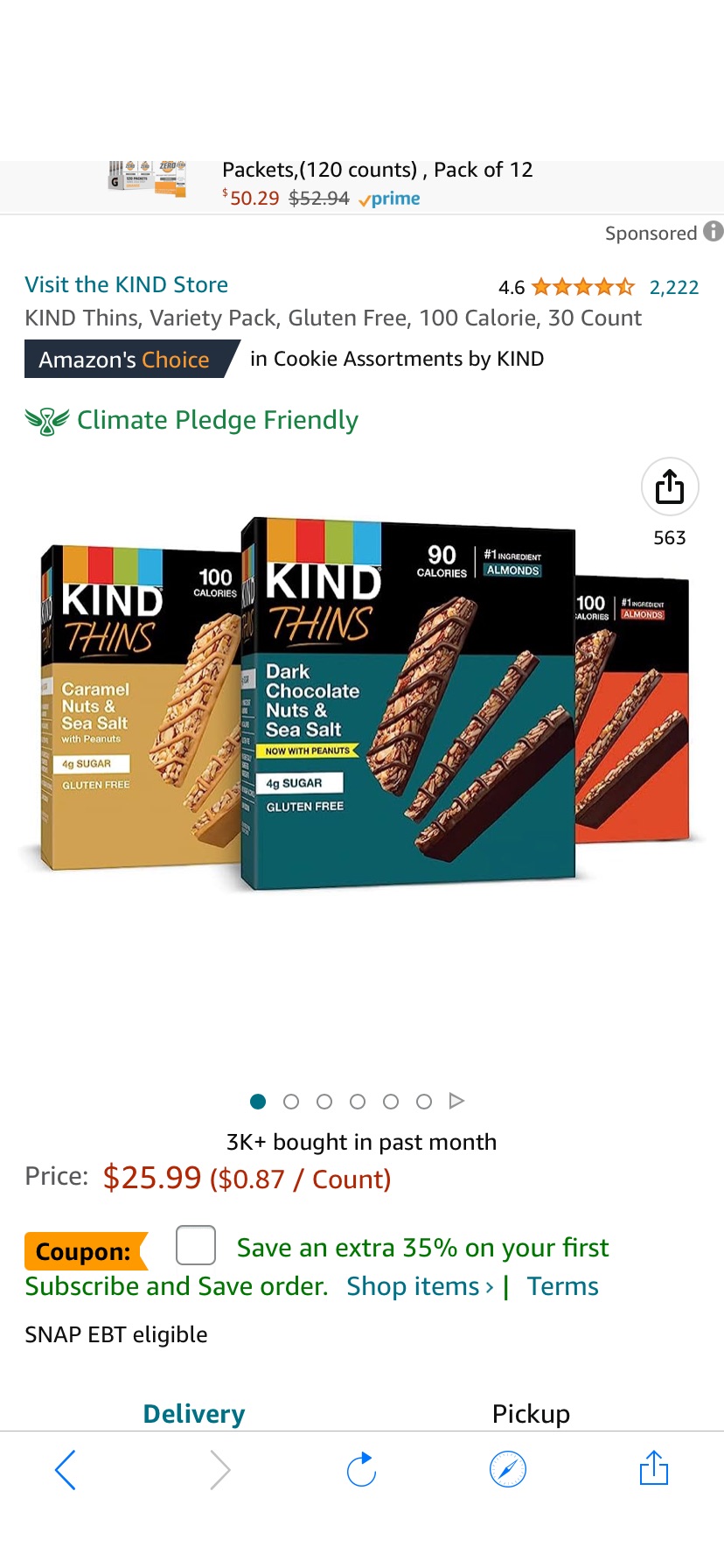 KIND 脆薄能量棒Amazon.com: KIND Thins, Variety Pack, Gluten Free, 100 Calorie, 30 Count : Grocery & Gourmet Food