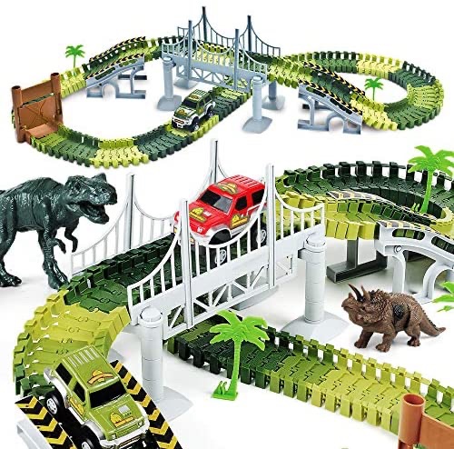 AmazonSmile: AUUGUU 儿童恐龙赛车+轨道玩具车闪购