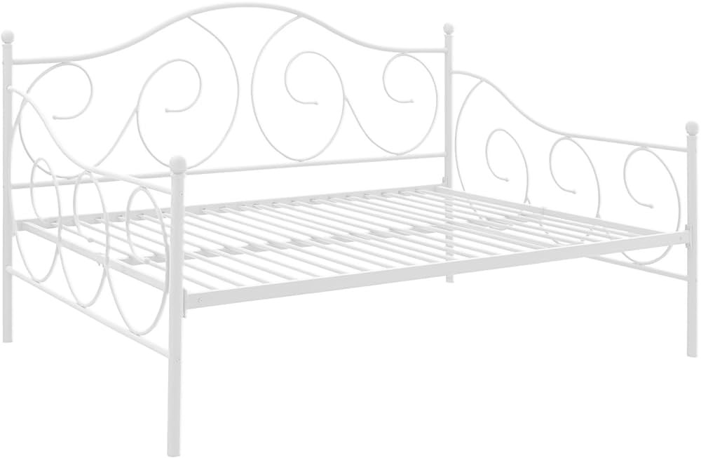 Amazon.com: DHP 4022139 Victoria Daybed Frame with Metal Slats, Full, White : Home & Kitchen 床架