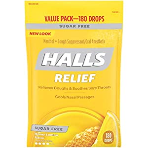 Amazon.com 现有 HALLS 蜂蜜柠檬味 润喉糖 180颗