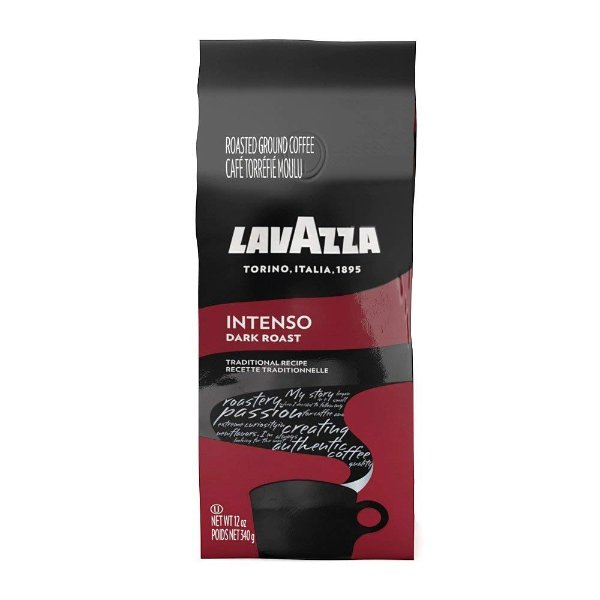 Intenso Ground Coffee Blend, Dark Roast, 12-Ounce Bag