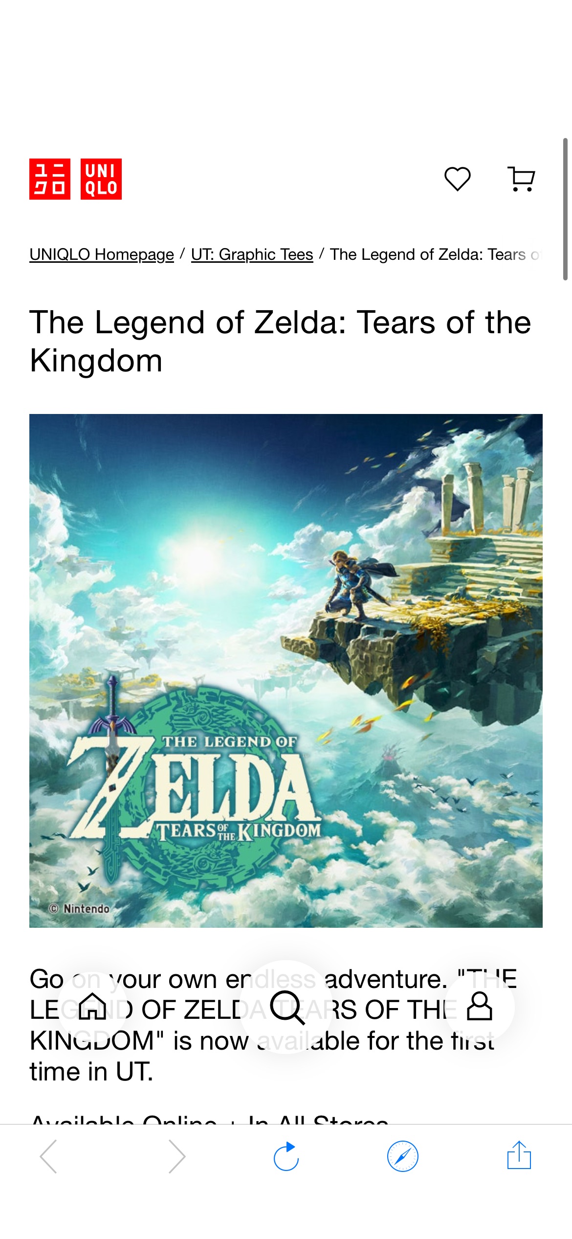The Legend of Zelda: Tears of the Kingdom UT | UNIQLO US 优衣库：查看新的《塞尔达传说：王国之泪》图形T恤，以你最喜欢的角色为特色！立即购物