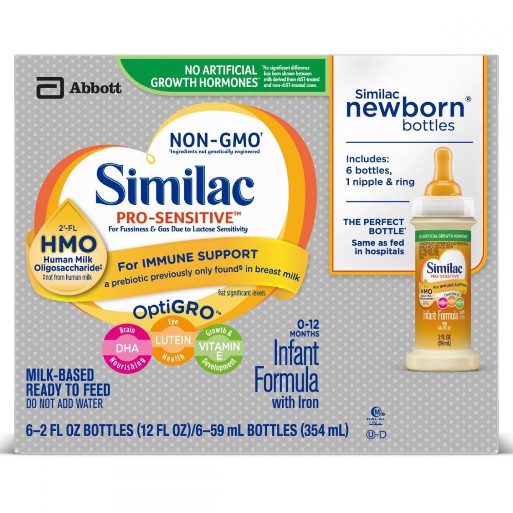 Similac Pro-Sensitive Infant Formula RTF / 2 fl oz bottle / Case of 48 液体奶