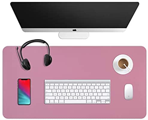 Amazon.com : WAYBER双面皮革办公桌垫，防水办公台垫，PU鼠标垫，办公桌罩保护套，办公室/家庭/工作/小卧室的办公桌写字垫（31.5 x 15.7英寸紫色/粉红色）