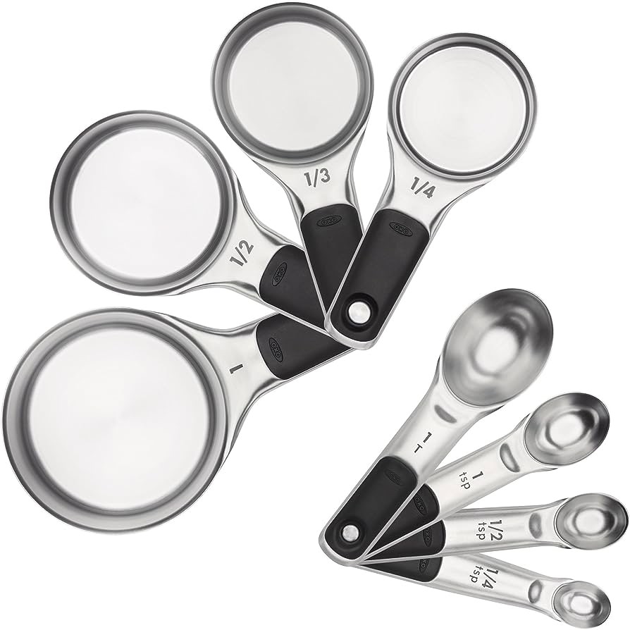 Amazon.com: OXO Good Grips Stainless Steel Measuring Cups and Spoons Set, 2.9, 8 Piece: Home & Kitchen