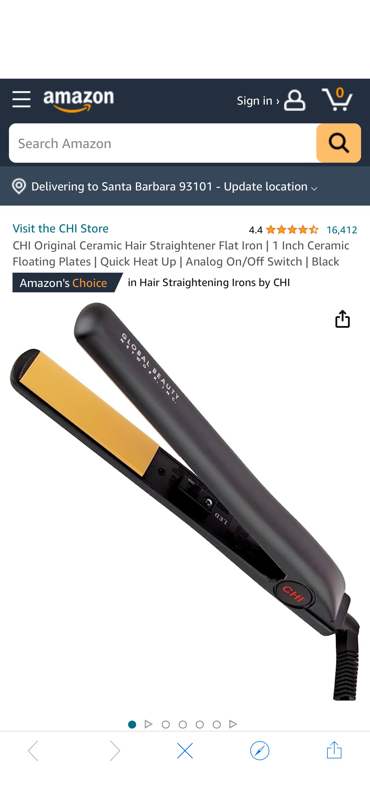 Amazon.com : CHI Original Ceramic Hair Straightener Flat Iron | 1 Inch Ceramic Floating Plates | Quick Heat Up | Analog On/Off Switch | Black : Flattening Irons : Beauty & Personal Care