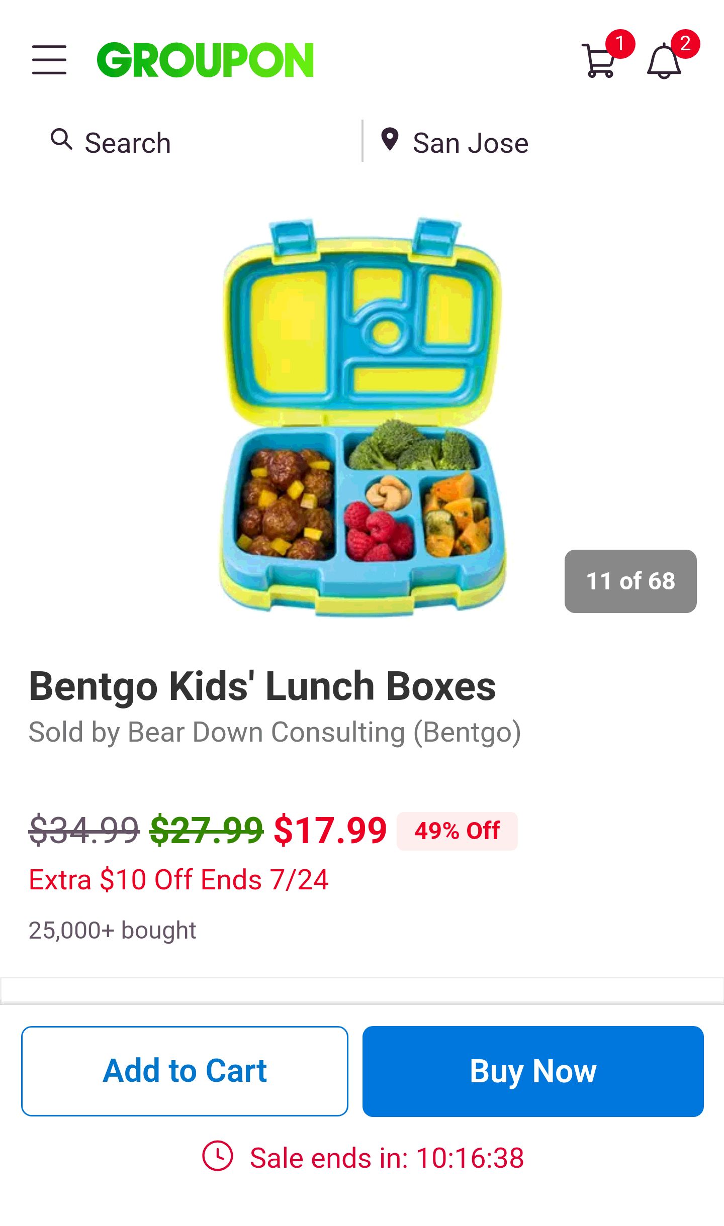 Up To 50% Off on Bentgo Kids' Lunch Boxes | Groupon Goods