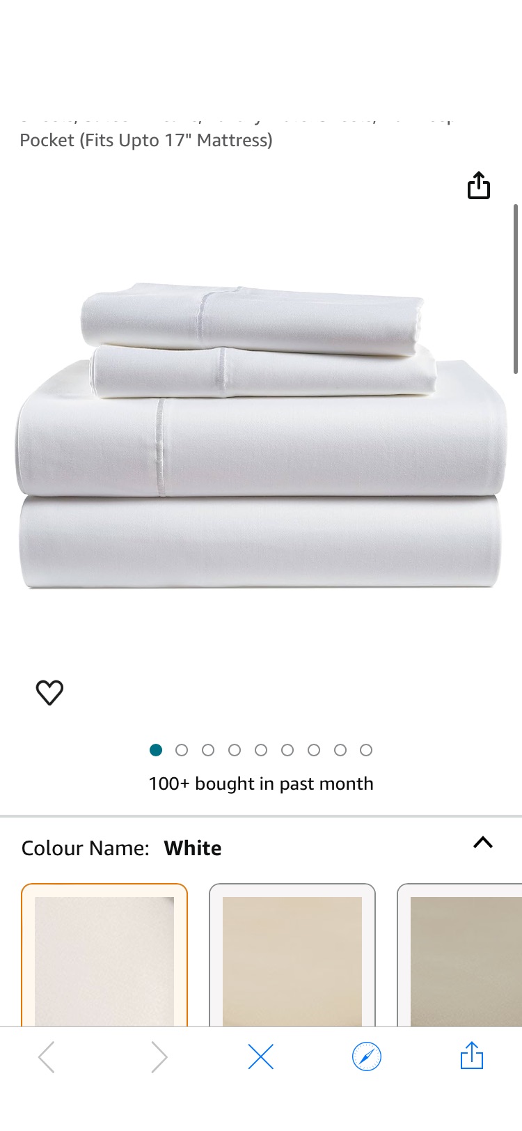 100% Egyptian Cotton Bed Sheets - 1000 Thread Count 4-Piece White King Sheets Set, Long Staple Cotton Bedding Sheets, Sateen Weave, Luxury Hotel Sheets, 16" Deep Pocket (Fits Upto 17" Mattress) : Amaz