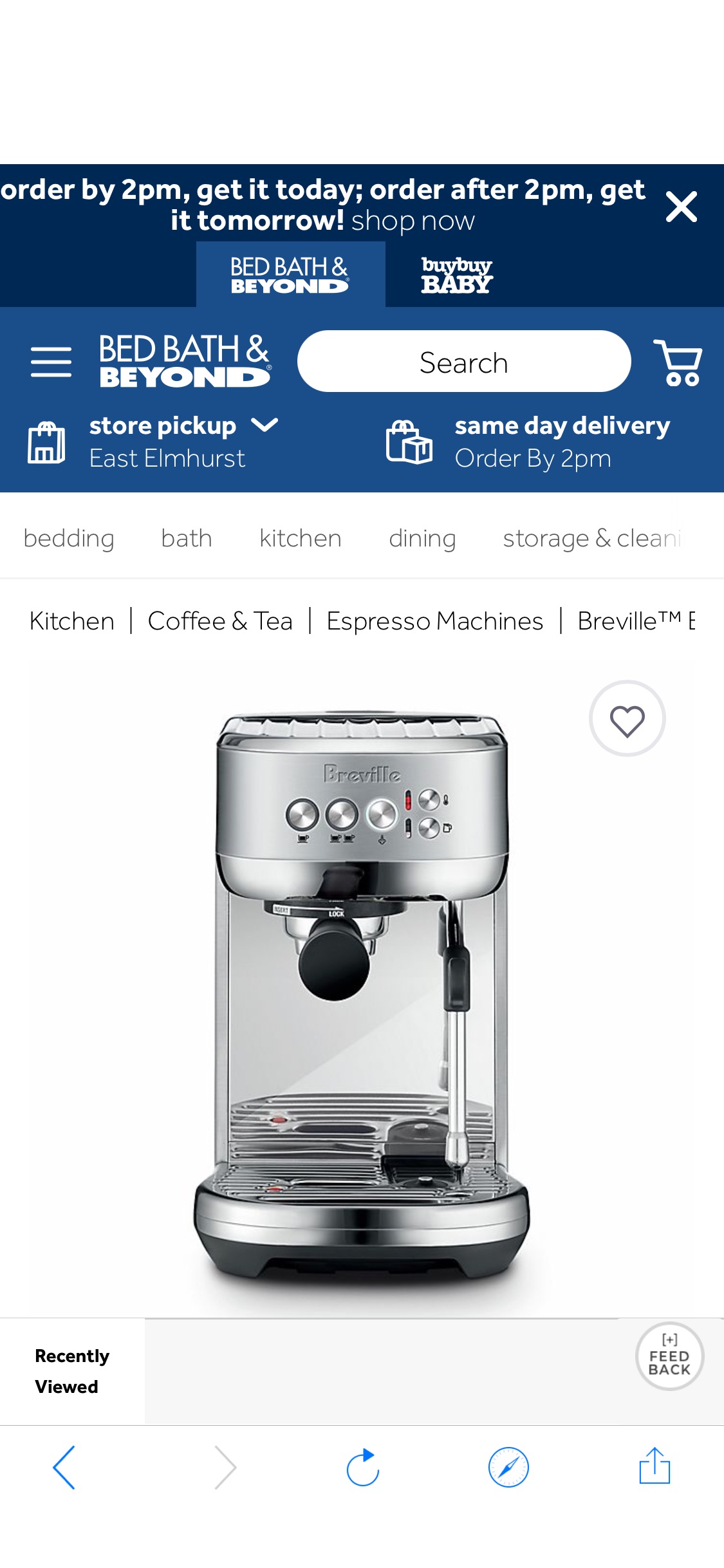 Breville™ Bambino™ Plus 浓缩咖啡机高达15bar压力与自动清洁