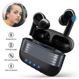 Wireless Earbuds, Bluetooth 5.0 Headphones IPX8 Waterproof, High-Fidelity Stereo Sound Quality in Ear Headset, Built-in Mic LED Charging Case & 21 Hours Playtime, for Smartphones 蓝牙