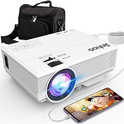 Amazon.com: Jinhoo Latest Technology to Phone Projector, Mini Video Projector with 4500 LUX 迷你视频投影