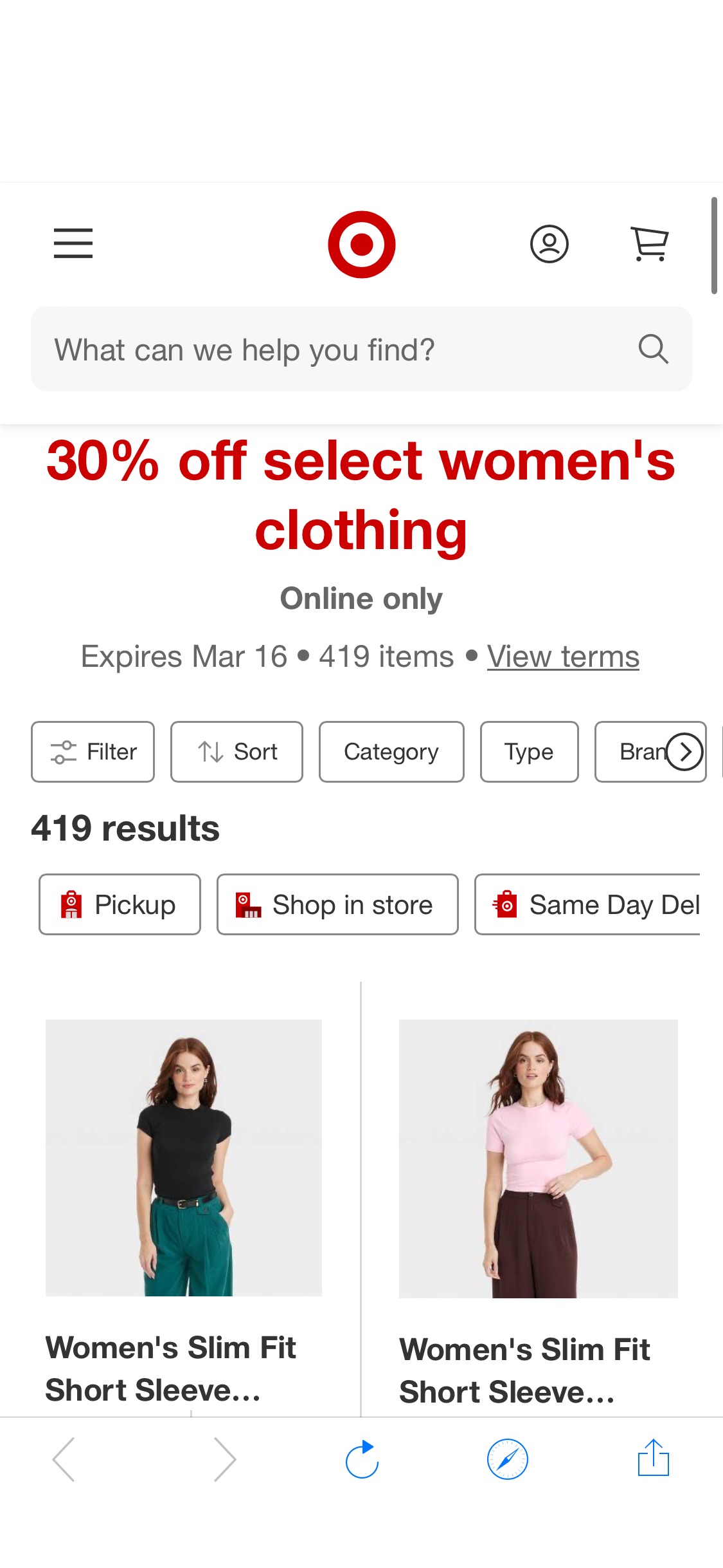 Target: 30% off Select Women's Clothing (Wild Fable Women's Value Tiny Tank Top $3.5, More)