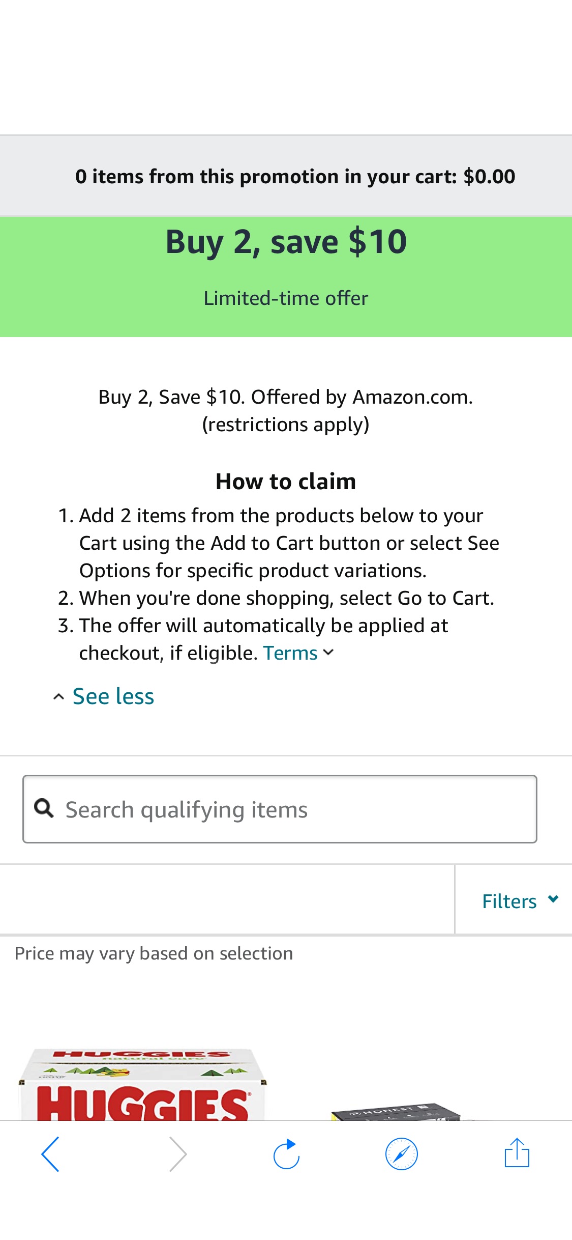 Amazon.com: Buy 2, save $10 promotion宝宝湿巾
