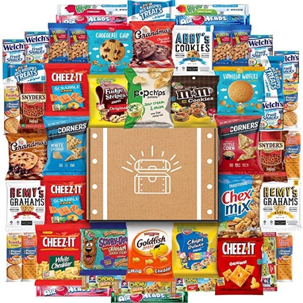 Cookies, Chips & Candies Care Package Variety Pack Bundle Sampler (52 Count)
