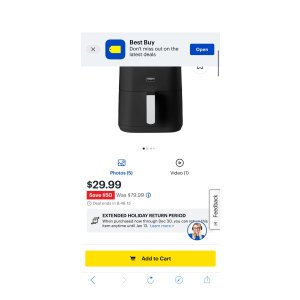 $29.9 Bella Pro Series 6-qt. Digital Air Fryer Black 90165 - Best Buy