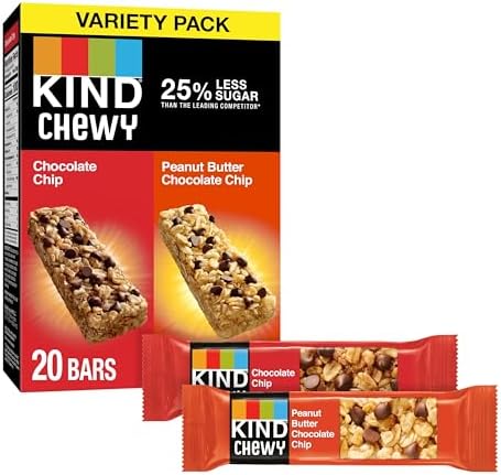 Amazon.com: KIND KIDS Chewy Granola Bars, Chocolate Chip and Peanut Butter Chocolate Chip, Variety Pack, 100% Whole Grains, Gluten Free Bars, 0.81 oz (20 Count) : Grocery &amp; Gourmet Food