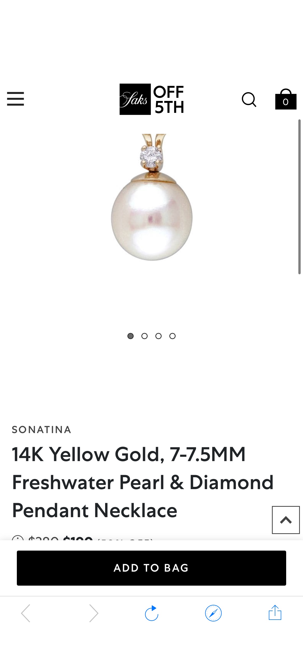 Sonatina 14K Yellow Gold, 7-7.5MM Freshwater Pearl & Diamond Pendant Necklace on SALE | Saks OFF 5TH