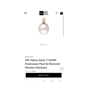 $190 Sonatina 14K Yellow Gold, 7-7.5MM Freshwater Pearl & Diamond Pendant Necklace on SALE | Saks OFF 5TH