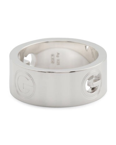 gucci戒指Made In Italy Sterling Silver Branded G Thin Band Ring - Jewelry & Accessories - T.J.Maxx