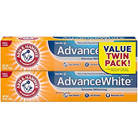 Amazon.com: Arm & Hammer 小苏打长效美白牙膏, 6 oz Twin Pack (Packaging May Vary): Beauty