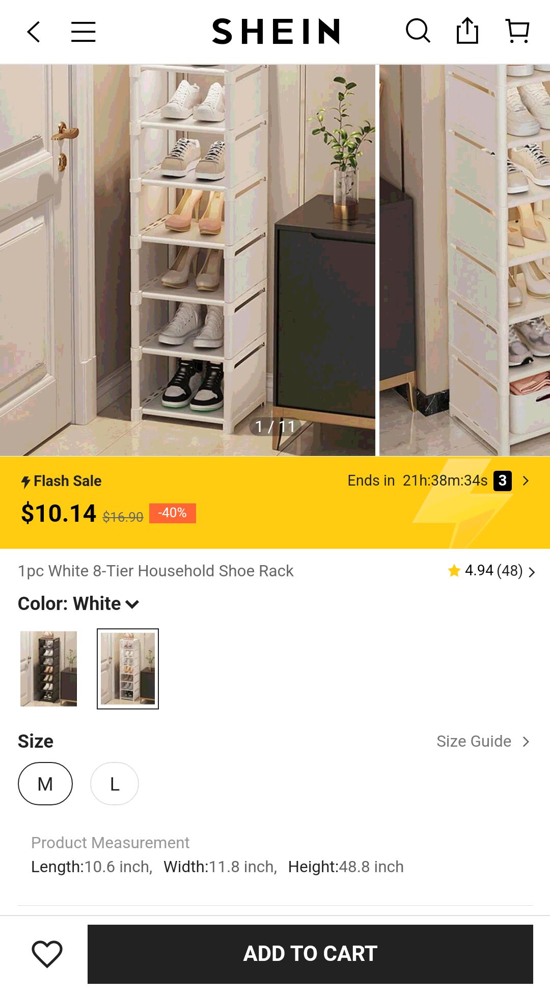 1pc White 8-tier Household Shoe Rack | SHEIN USA