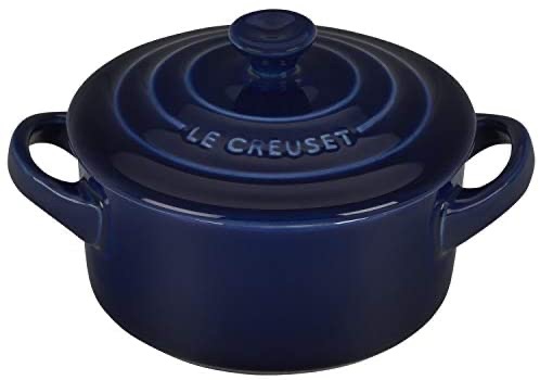 Amazon.com: Le Creuset Stoneware Mini Round Cocotte, 8 oz., Indigo: Kitchen & Dining 酷彩 深蓝色迷你陶瓷锅