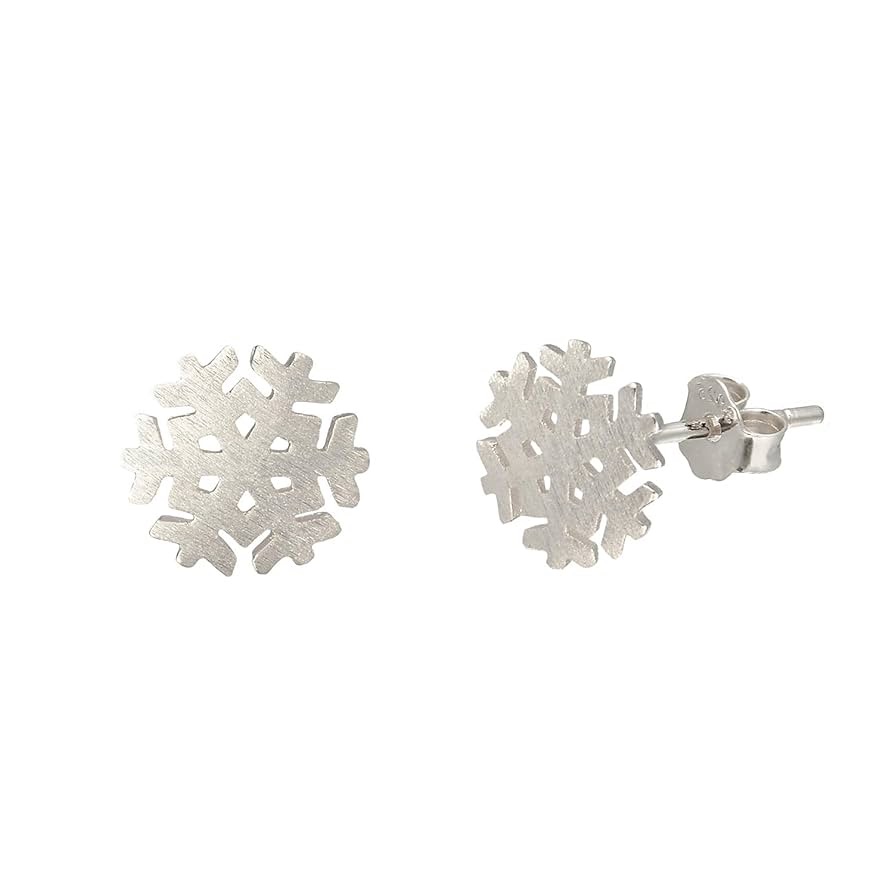 Amazon.com: Joseph Brothers 8 MM Filigree White Snowflake Studs Earrings for Christmas Holiday, Plain Sterling Silver Earrings for Women Girl : Handmade Products