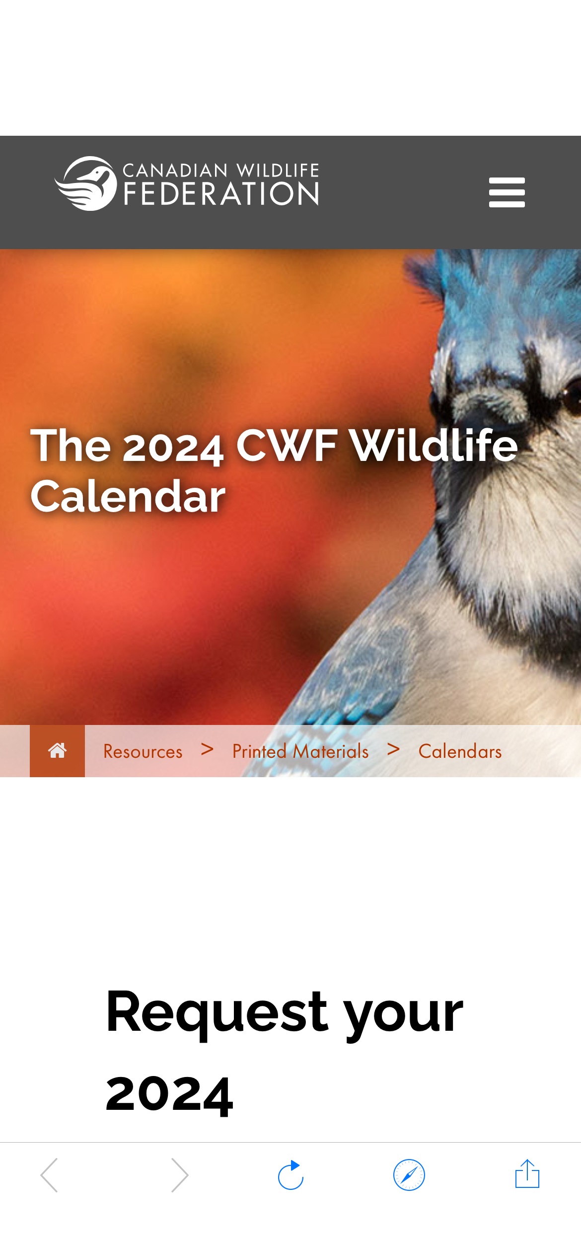 免费加拿大野生动物日历