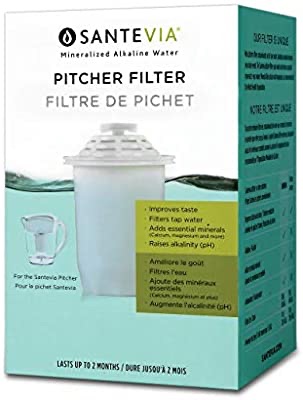 Amazon.com: Santevia Water Systems P421 Alkaline Water Pitcher Filter, White, 1 Count: Pitcher Water Filters: Kitchen & Dining 饮水器过滤芯