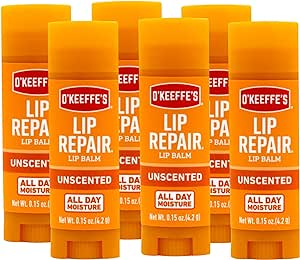 Amazon.com: O&#39;Keeffe&#39;s Unscented Lip Repair Lip Balm for Dry, Cracked Lips, Stick, (Pack of 6) : Everything Else