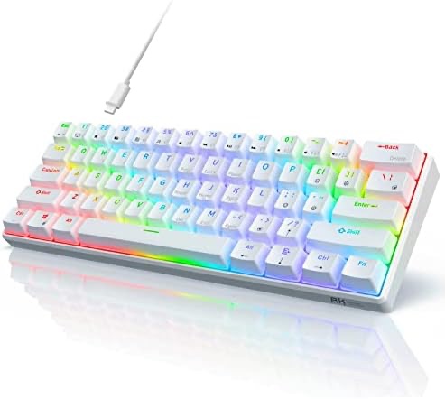 RK ROYAL KLUDGE RK61 Wired 60% Mechanical Gaming Keyboard Programmable QMK/VIA RGB Backlit 61 Keys Ultra-Compact Hot Swappable Brown Switch White : Amazon.ca: Video Games