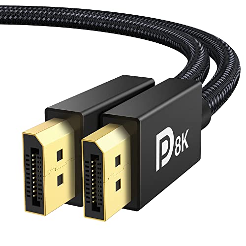 VESA Certified 8K DisplayPort Cable 6.6ft (8K@60Hz, 4K@144Hz, 2K@240Hz)