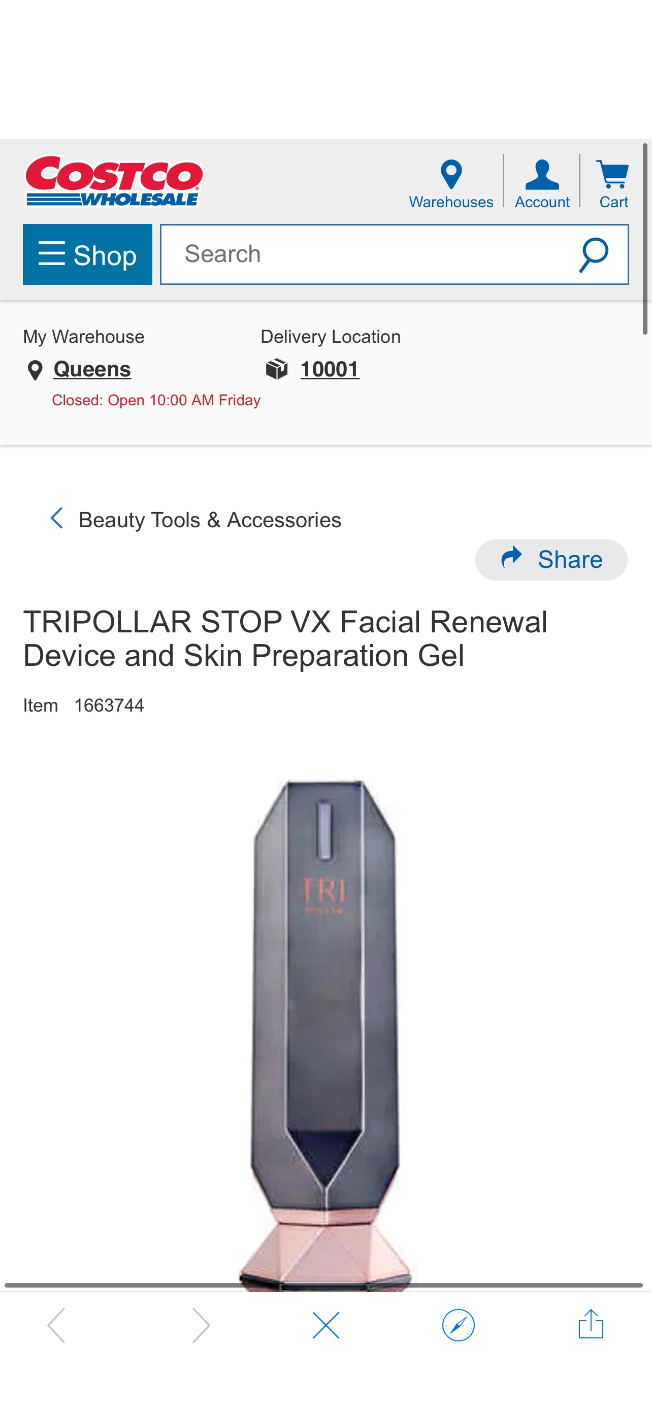 TRIPOLLAR STOP VX Facial Renewal Device and Skin Preparation Gel | Costco