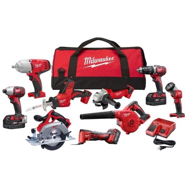 M18 18-Volt Lithium-Ion Cordless Combo Tool Kit (9-Tool) with (3) 4.0 Ah Batteries, Charger and Tool Bag
